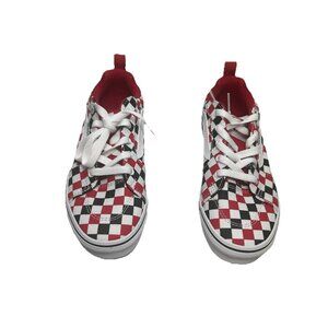 Vans Filmore Youth Sz 2.5 Old Skool Red, Black, White Checkerboard Lace Up Shoes